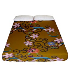 Textile Flowers Pattern Fitted Sheet (king Size) by HermanTelo