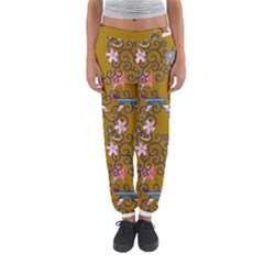 Textile Flowers Pattern Women s Jogger Sweatpants