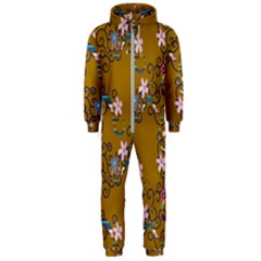 Textile Flowers Pattern Hooded Jumpsuit (men)  by HermanTelo