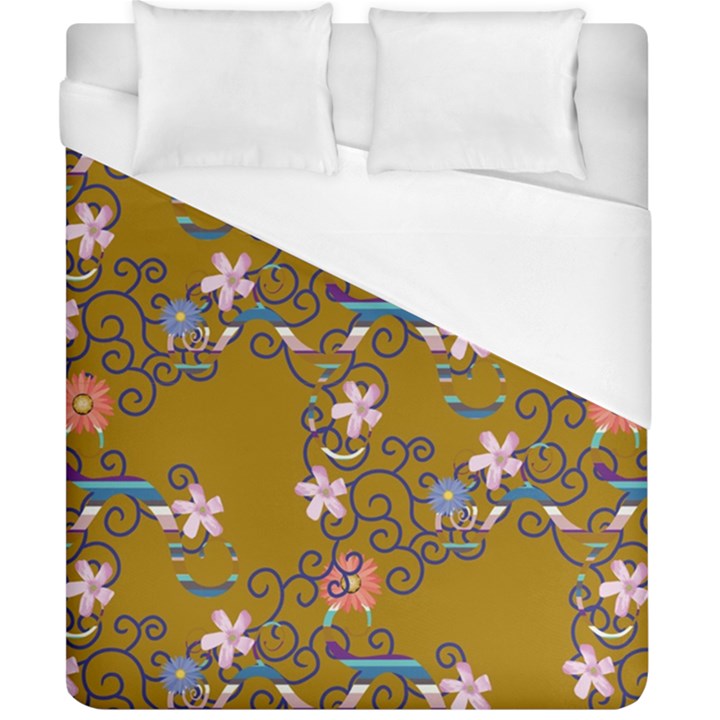 Textile Flowers Pattern Duvet Cover (California King Size)