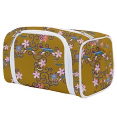 Textile Flowers Pattern Toiletries Pouch