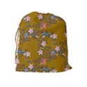 Textile Flowers Pattern Drawstring Pouch (XL) View2