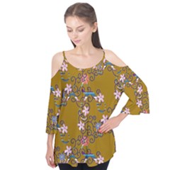 Textile Flowers Pattern Flutter Tees