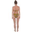 Textile Flowers Pattern Tie Back One Piece Swimsuit View2