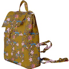 Textile Flowers Pattern Buckle Everyday Backpack