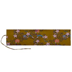 Textile Flowers Pattern Roll Up Canvas Pencil Holder (l)