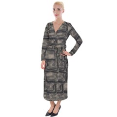 Stone Patch Sidewalk Velvet Maxi Wrap Dress