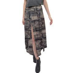 Stone Patch Sidewalk Velour Split Maxi Skirt