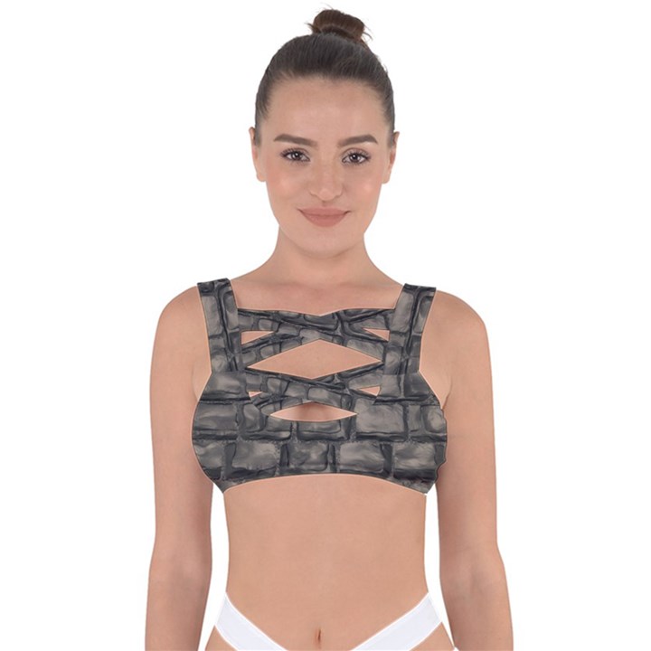 Stone Patch Sidewalk Bandaged Up Bikini Top