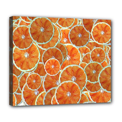 Oranges Background Deluxe Canvas 24  X 20  (stretched) by HermanTelo