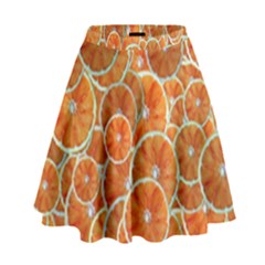 Oranges Background High Waist Skirt