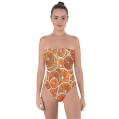 Oranges Background Tie Back One Piece Swimsuit