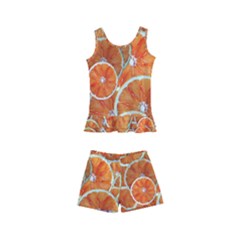 Oranges Background Kids  Boyleg Swimsuit