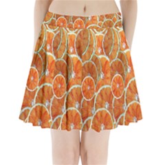 Oranges Background Pleated Mini Skirt by HermanTelo