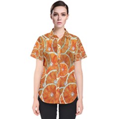 Oranges Background Women s Short Sleeve Shirt