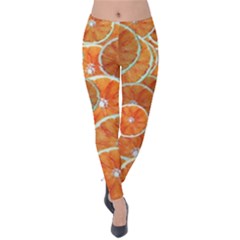 Oranges Background Velvet Leggings