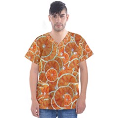 Oranges Background Men s V-neck Scrub Top