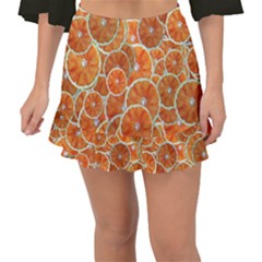 Oranges Background Fishtail Mini Chiffon Skirt by HermanTelo