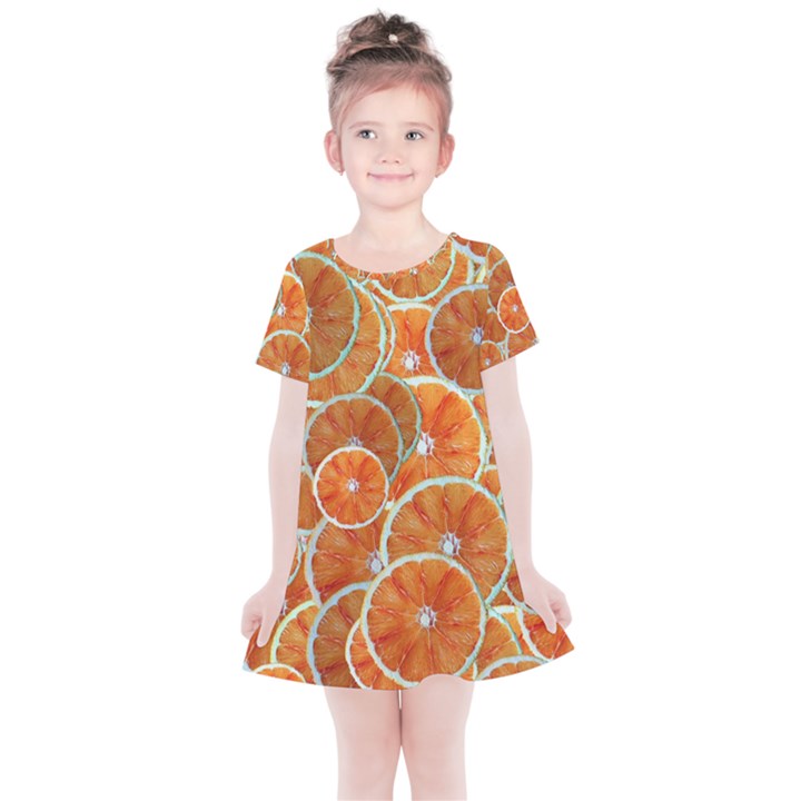 Oranges Background Kids  Simple Cotton Dress