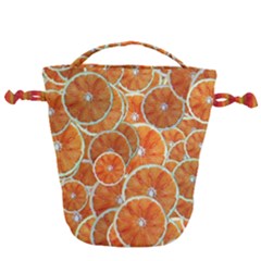 Oranges Background Drawstring Bucket Bag