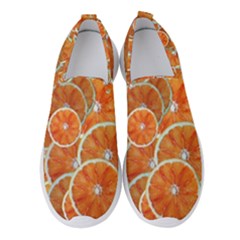 Oranges Background Women s Slip On Sneakers