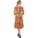 Oranges Background Ruffle End Midi Chiffon Dress View2