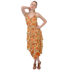 Oranges Background Layered Bottom Dress