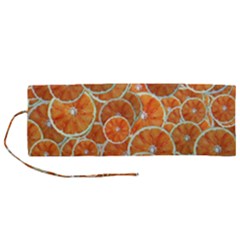 Oranges Background Roll Up Canvas Pencil Holder (m)