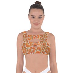 Oranges Background Bandaged Up Bikini Top