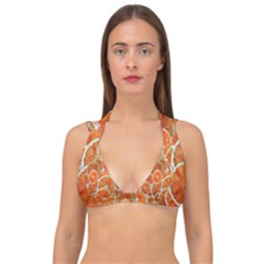 Oranges Background Double Strap Halter Bikini Top by HermanTelo