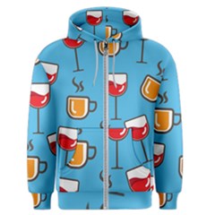 Cups And Mugs Blue Men s Zipper Hoodie