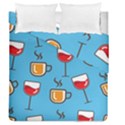 Cups And Mugs Blue Duvet Cover Double Side (Queen Size) View1