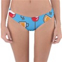 Cups And Mugs Blue Reversible Hipster Bikini Bottoms View3