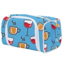 Cups And Mugs Blue Toiletries Pouch View1