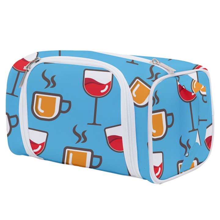 Cups And Mugs Blue Toiletries Pouch