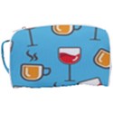 Cups And Mugs Blue Toiletries Pouch View3