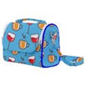 Cups And Mugs Blue Satchel Shoulder Bag View1