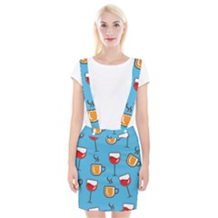 Cups And Mugs Blue Braces Suspender Skirt