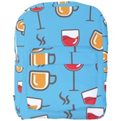 Cups And Mugs Blue Full Print Backpack