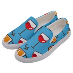 Cups And Mugs Blue Men s Canvas Slip Ons