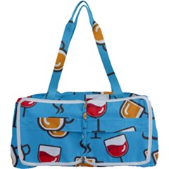 Cups And Mugs Blue Multi Function Bag by HermanTelo