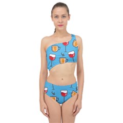 Cups And Mugs Blue Spliced Up Two Piece Swimsuit