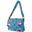 Cups And Mugs Blue Full Print Messenger Bag View1