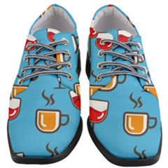 Cups And Mugs Blue Women Heeled Oxford Shoes