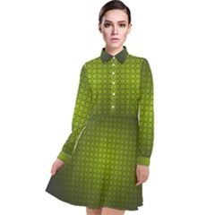 Hexagon Background Circle Long Sleeve Chiffon Shirt Dress by HermanTelo