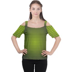 Hexagon Background Circle Cutout Shoulder Tee