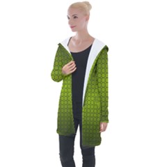 Hexagon Background Circle Longline Hooded Cardigan