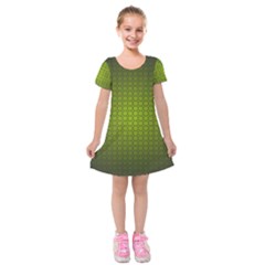 Hexagon Background Circle Kids  Short Sleeve Velvet Dress