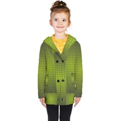 Hexagon Background Circle Kids  Double Breasted Button Coat