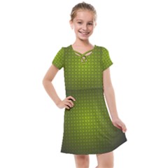 Hexagon Background Circle Kids  Cross Web Dress